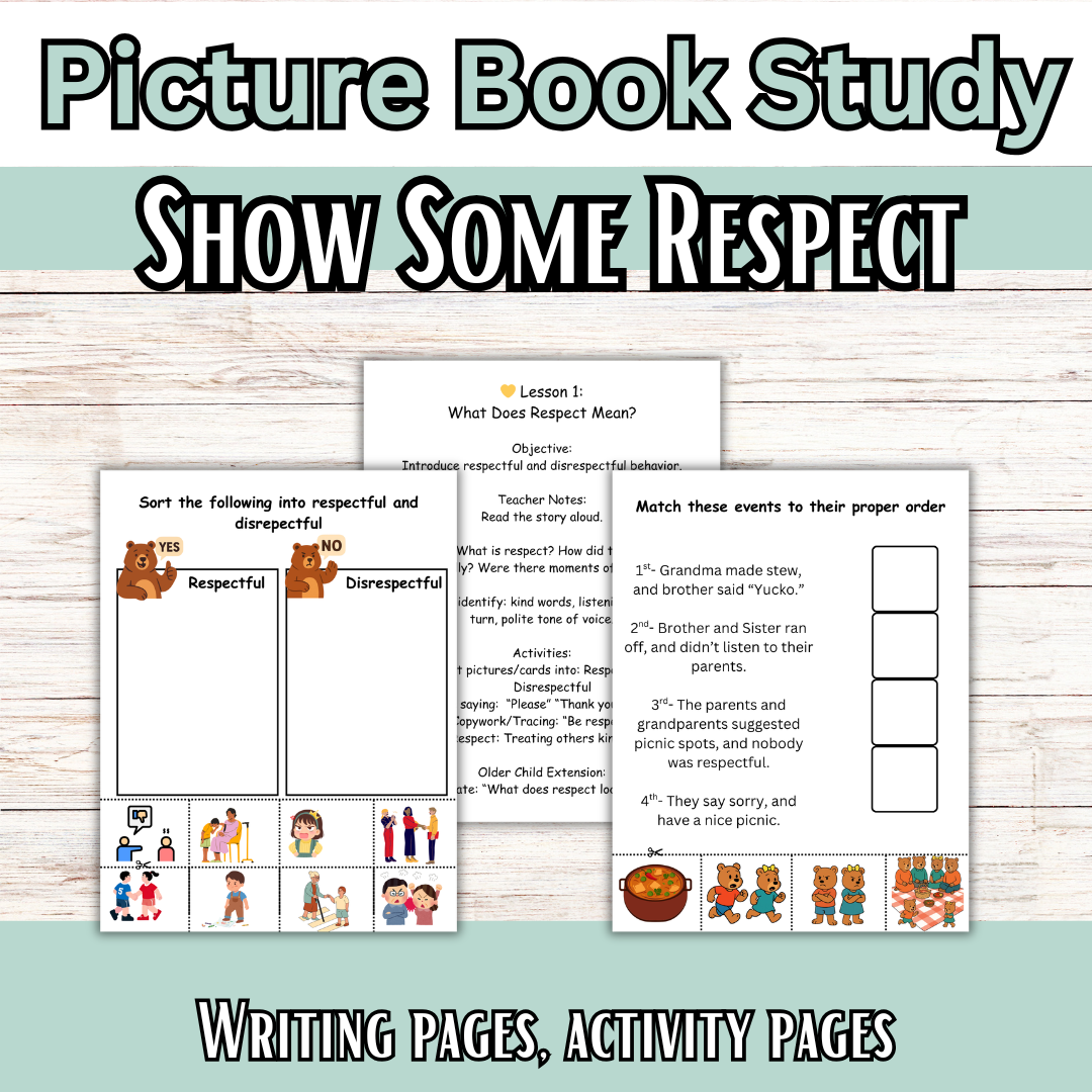 The Berenstain Bears Show Some Respect- Literature Mini Study (Character Studies)