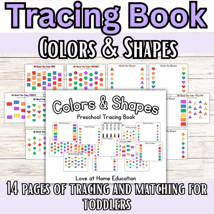 Preschool and Toddler Colors and Shapes TRACING and BUSY BOOK!
