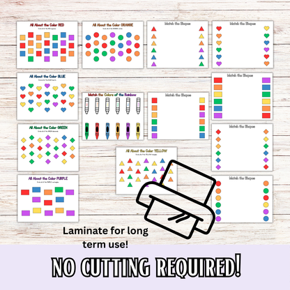 Preschool and Toddler Colors and Shapes TRACING and BUSY BOOK!