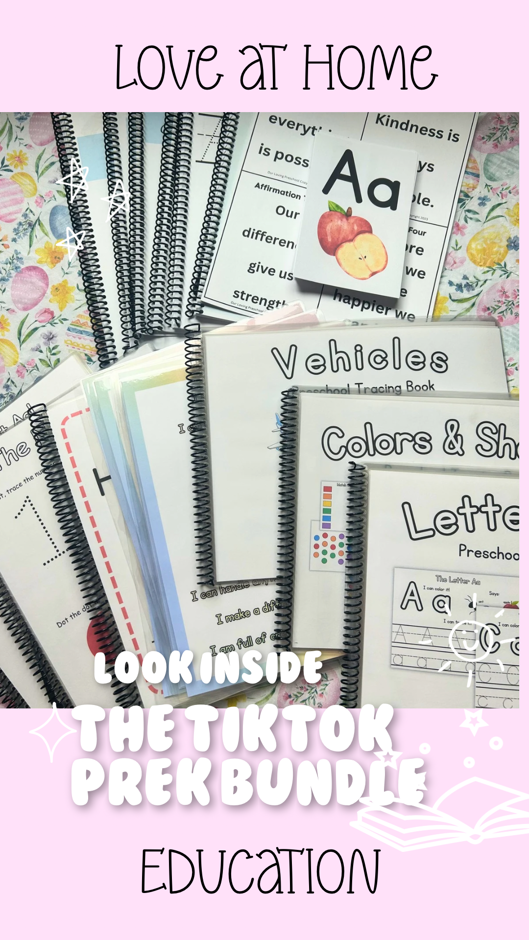 The TikTok Preschool Bundle (Full Preschool Curriculum, Calm Down Corner Posters, and Tracing Books)
