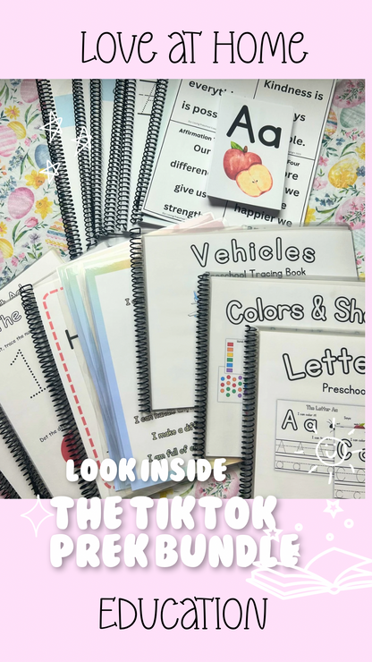 The TikTok Preschool Bundle (Full Preschool Curriculum, Calm Down Corner Posters, and Tracing Books)