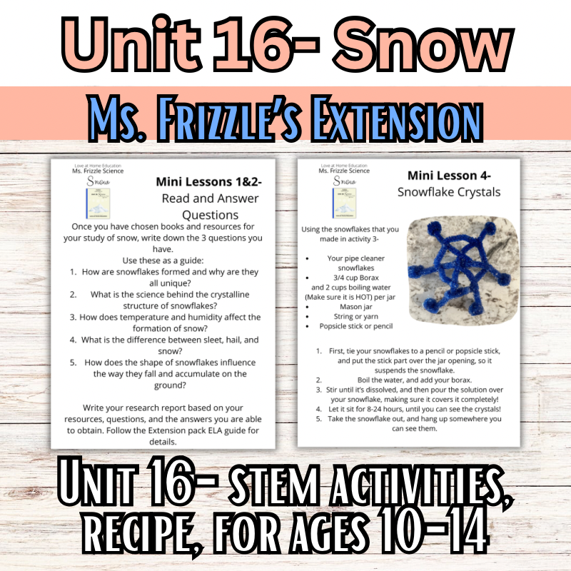Ms. Frizzle's Elementary Science Curriculum- Extension Pack (Ages 10-14, 4th-8th grade)