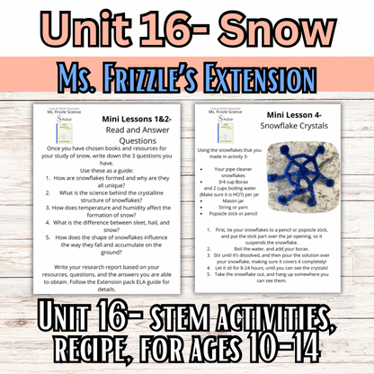 Ms. Frizzle's Elementary Science Curriculum- Extension Pack (Ages 10-14, 4th-8th grade)