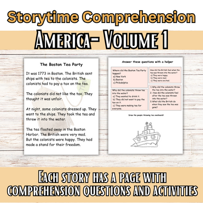 Storytime Comprehension: Inspiring Confidence in Young Readers (America Volume 1, Reading Comprehension) K-6th Grade