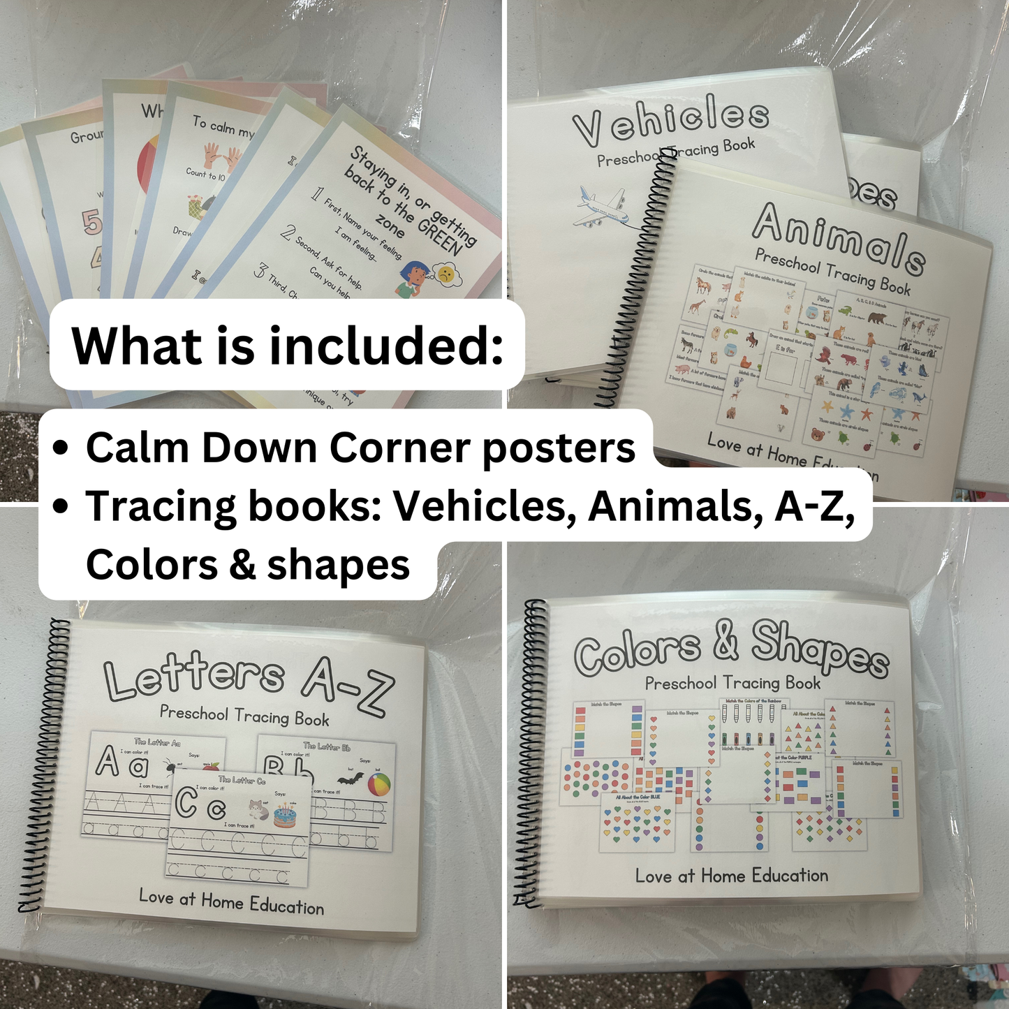 The TikTok Preschool Bundle (Full Preschool Curriculum, Calm Down Corner Posters, and Tracing Books)