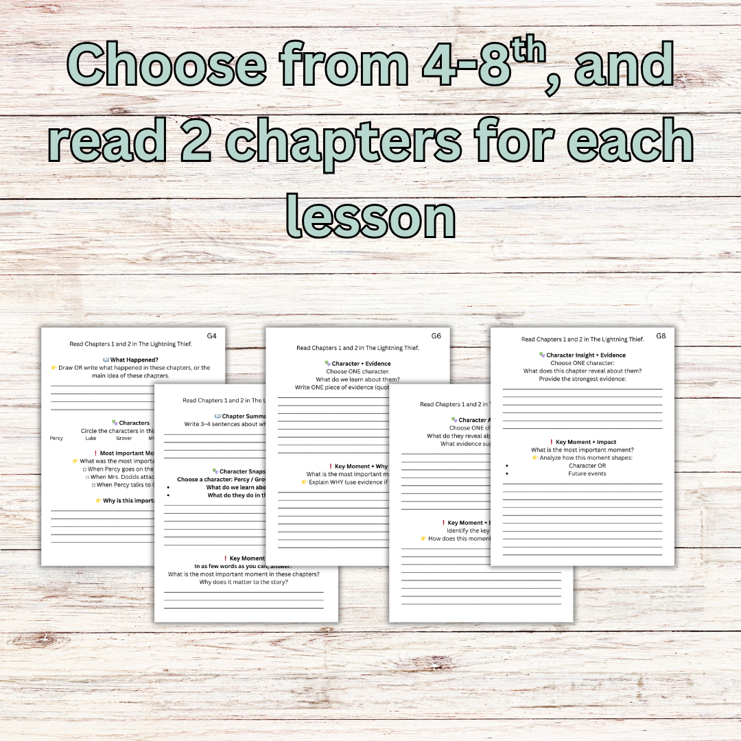 Percy Jackson and the Lightning Thief: 4-8th Grade Novel Study