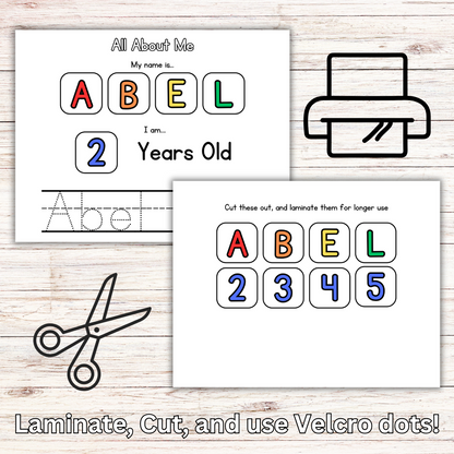 Personalized All About Me, Name Pages