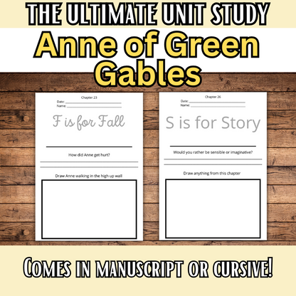 The Ultimate Unit Study- Anne Edition- Novel Study based on Anne of Green Gables- K-6th