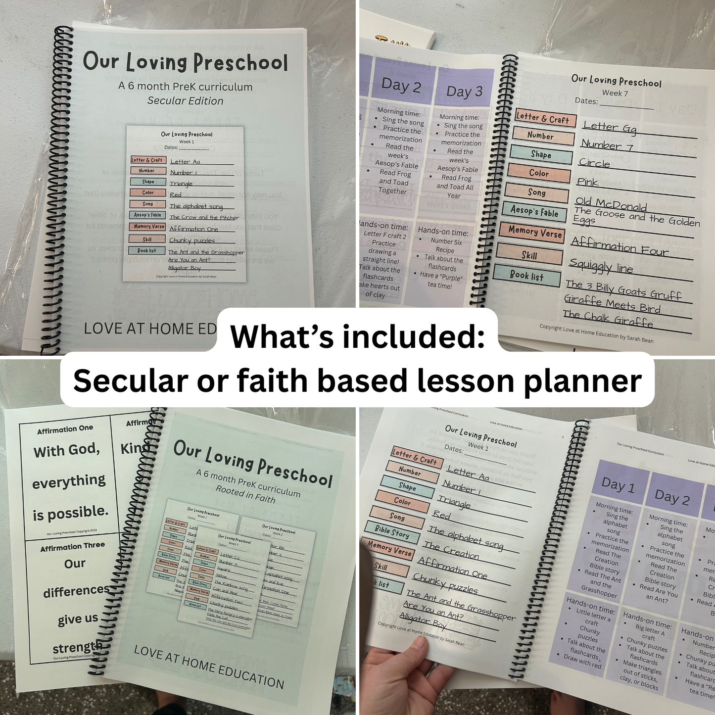 Our Loving Preschool Curriculum- The Full Year of Preschool for 2-6 year olds- The Printed and Shipped Collection