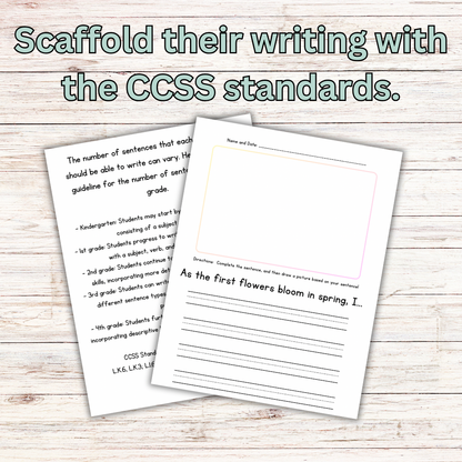 Writing Prompts: Finish the Sentence Writing Prompts for Grades K-4