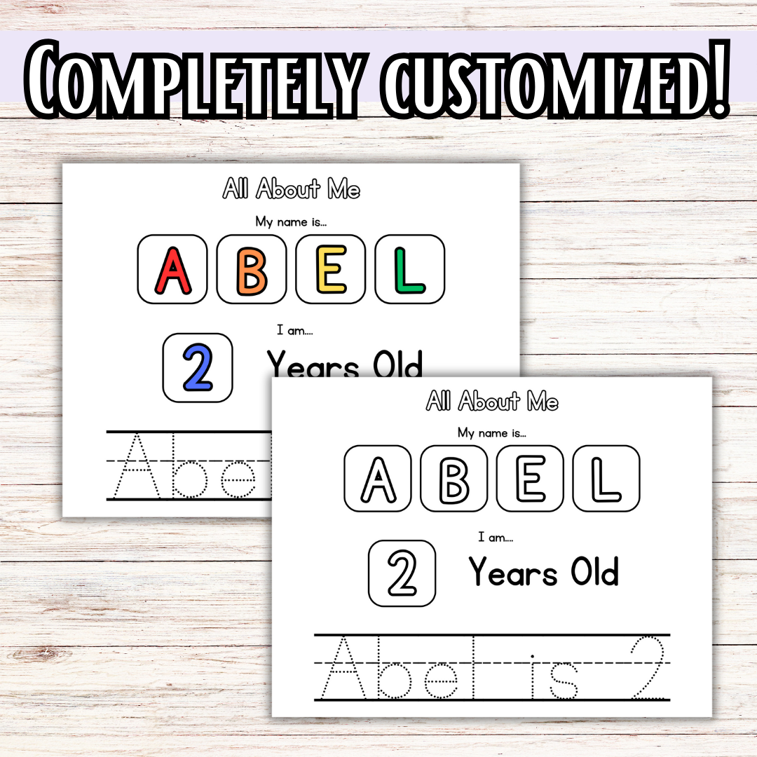 Personalized All About Me, Name Pages