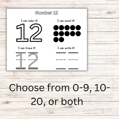 Numbers Tracing Books- 0-9, 10-20, and 0-99