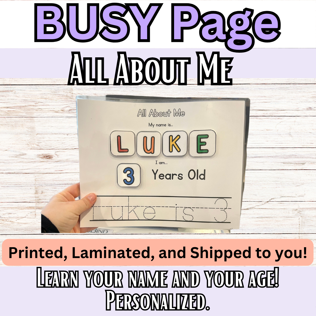 Personalized All About Me, Name Pages
