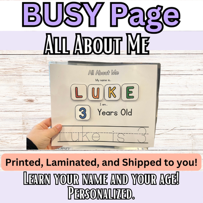 Personalized All About Me, Name Pages
