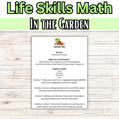 Life Skills Math- Hands-On Math in the Garden