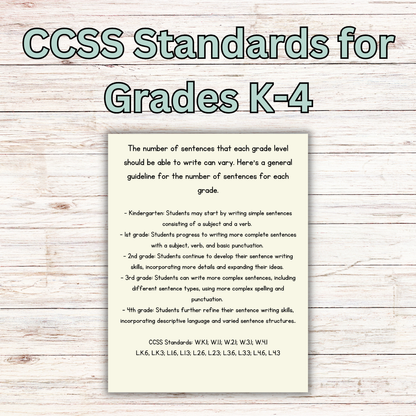 Writing Prompts: Finish the Sentence Writing Prompts for Grades K-4