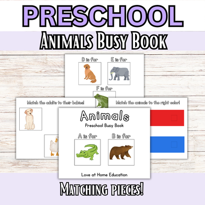 About Animals Tracing and Busy Books