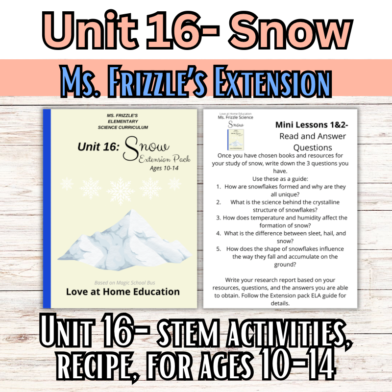Ms. Frizzle's Elementary Science Curriculum- Extension Pack (Ages 10-14, 4th-8th grade)