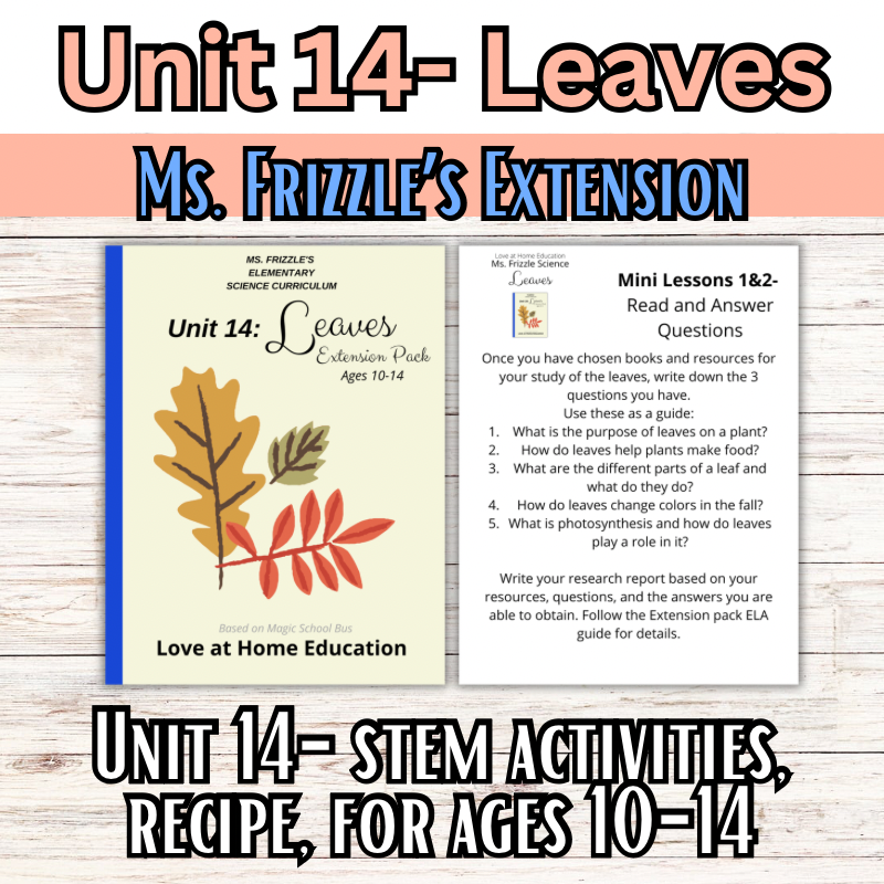 Ms. Frizzle's Elementary Science Curriculum- Extension Pack (Ages 10-14, 4th-8th grade)