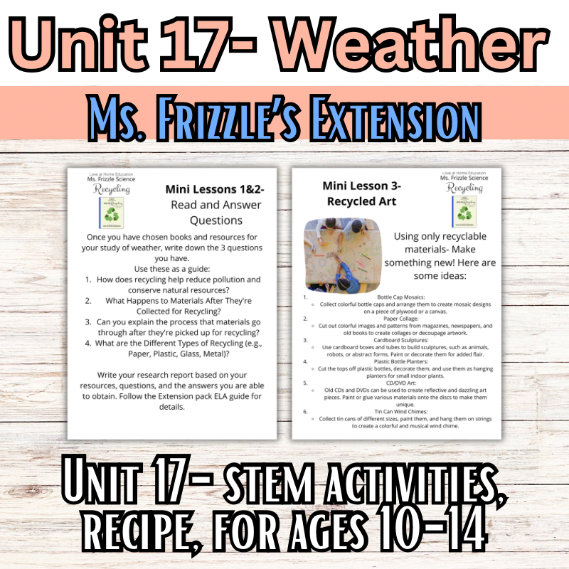 Ms. Frizzle's Elementary Science Curriculum- Extension Pack (Ages 10-14, 4th-8th grade)