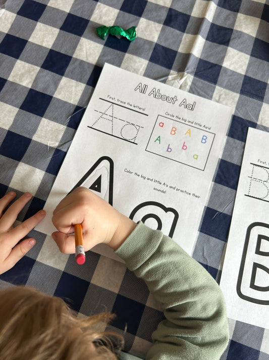 Trace, Write, Find and Color Pages (ABC and 1-10)