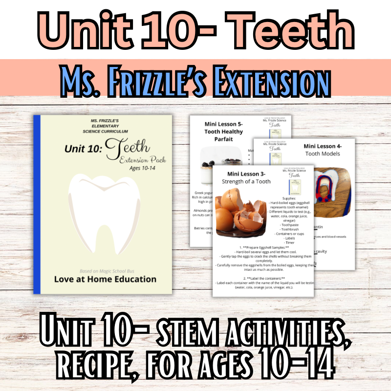 Ms. Frizzle's Elementary Science Curriculum- Extension Pack (Ages 10-14, 4th-8th grade)