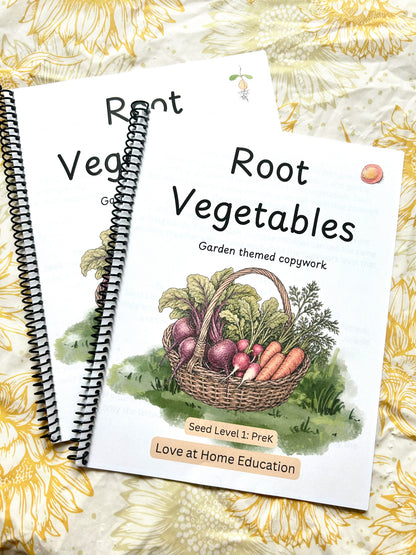 Root Vegetables: Garden Themed Copywork (PreK-8th)