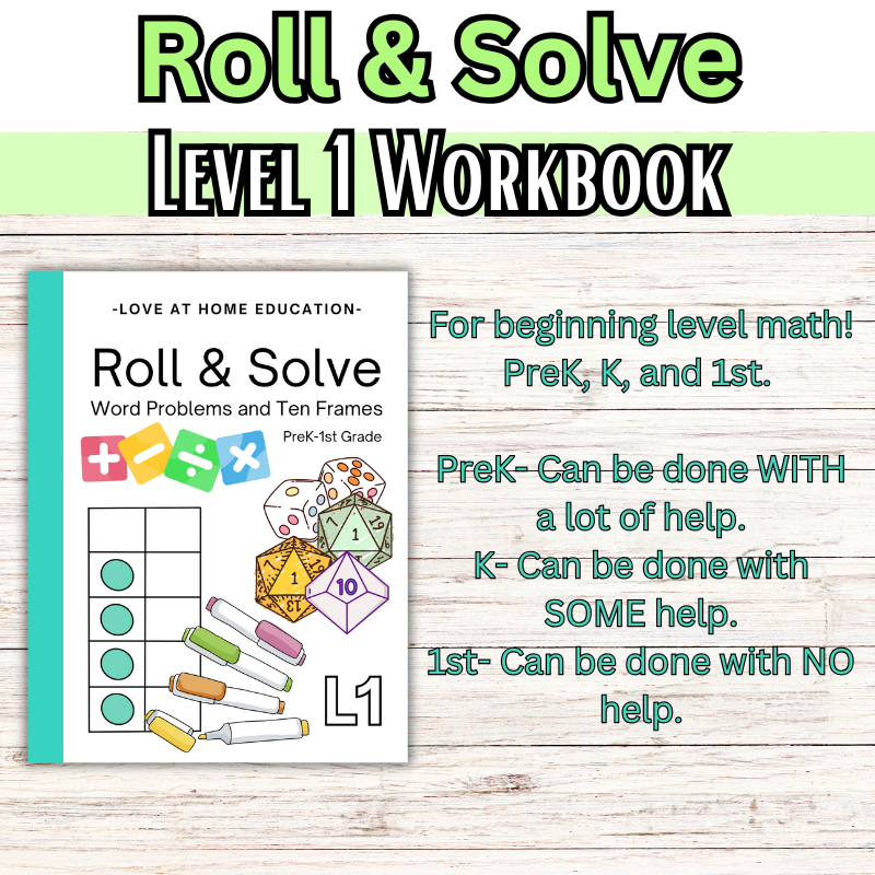 Roll & Solve: Reusable Math Book- PreK-1st Grade Level 1
