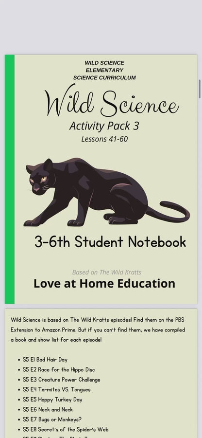 Wild Science: Elementary Science Curriculum: Activity Book 3