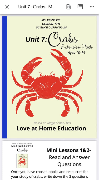 Ms. Frizzle's Elementary Science Curriculum- Extension Pack (Ages 10-14, 4th-8th grade)
