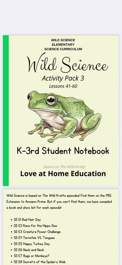 Wild Science: Elementary Science Curriculum: Activity Book 3