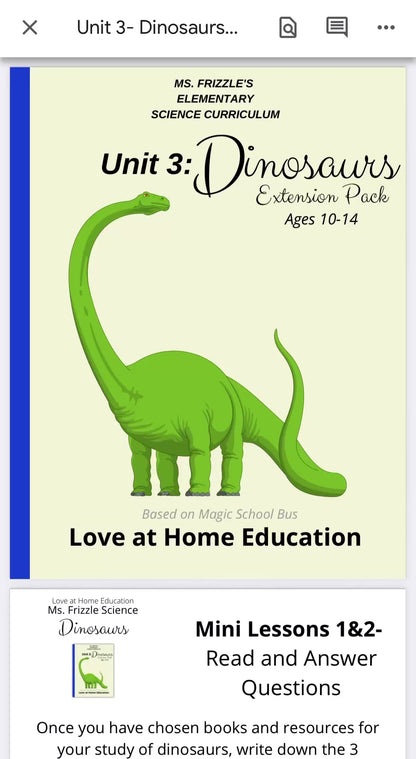 Ms. Frizzle's Elementary Science Curriculum- Extension Pack (Ages 10-14, 4th-8th grade)