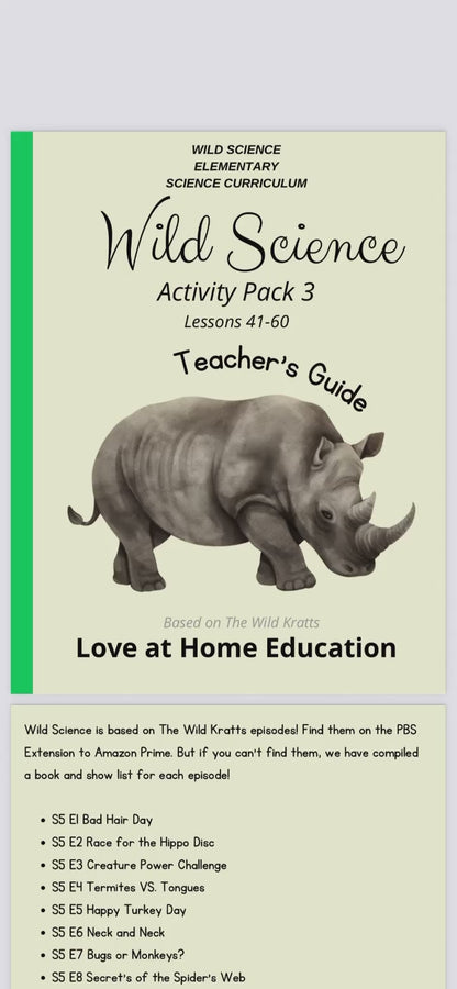 Wild Science: Elementary Science Curriculum: Activity Book 3