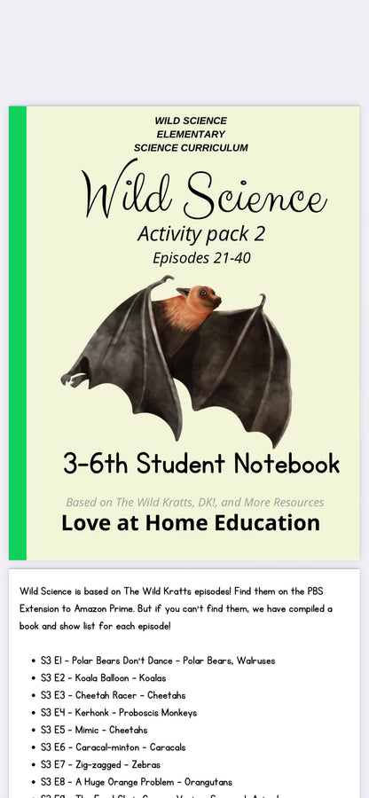 Wild Science: Elementary Science Curriculum: Activity Book 2