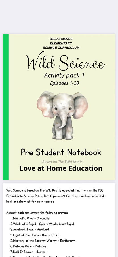 Wild Science: Elementary Science Curriculum: Activity Book 1