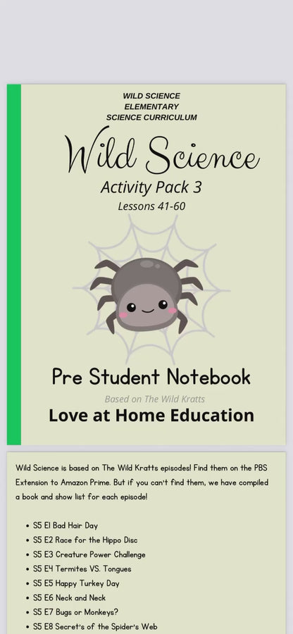 Wild Science: Elementary Science Curriculum: Activity Book 3