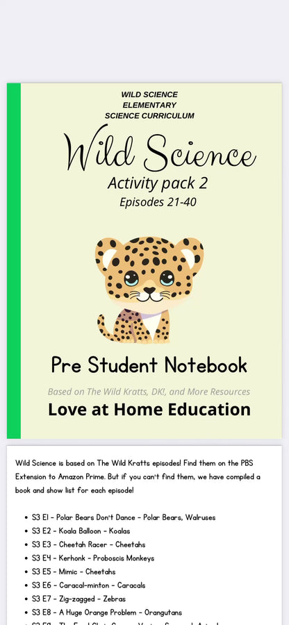 Wild Science: Elementary Science Curriculum: Activity Book 2