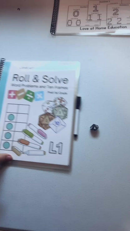 Roll & Solve: Reusable Math Book- PreK-1st Grade Level 1